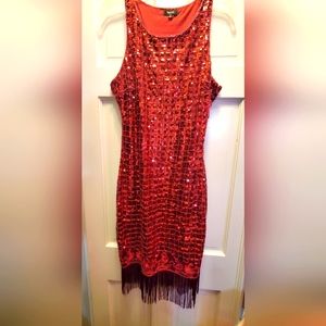 Red Sequined Dress